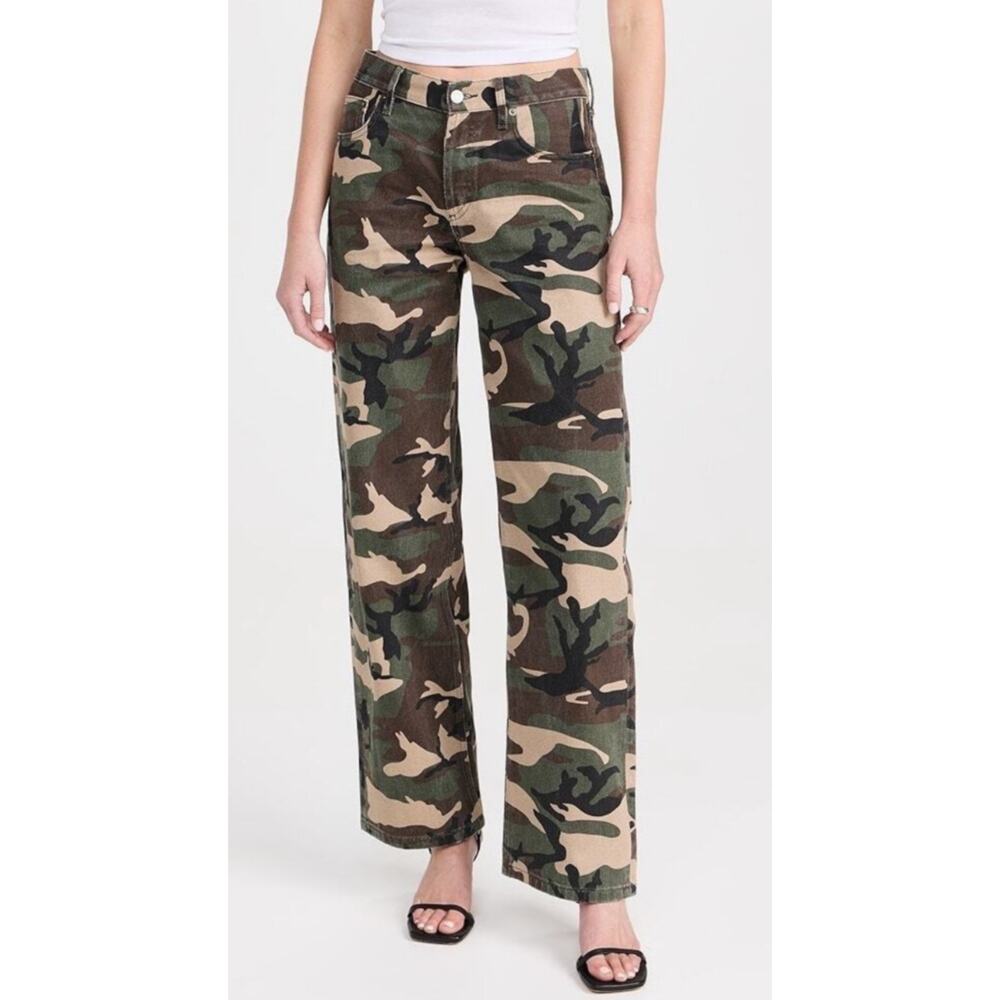 Women’s Straight Leg Camo Jeans - Green Camo